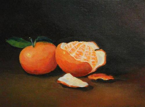JA, Tangerine (mandarin orange) painting, art classes by Jimmy Quek, Singapore.
